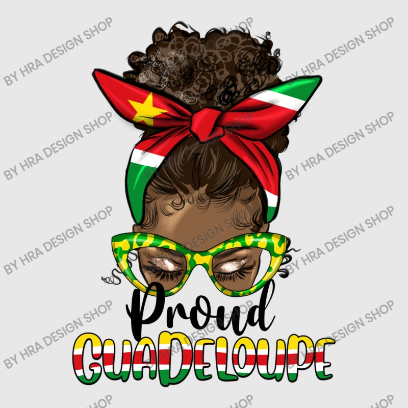 Afro Messy Bun Proud Guadeloupe Hoodie & Jogger Set - Image 4