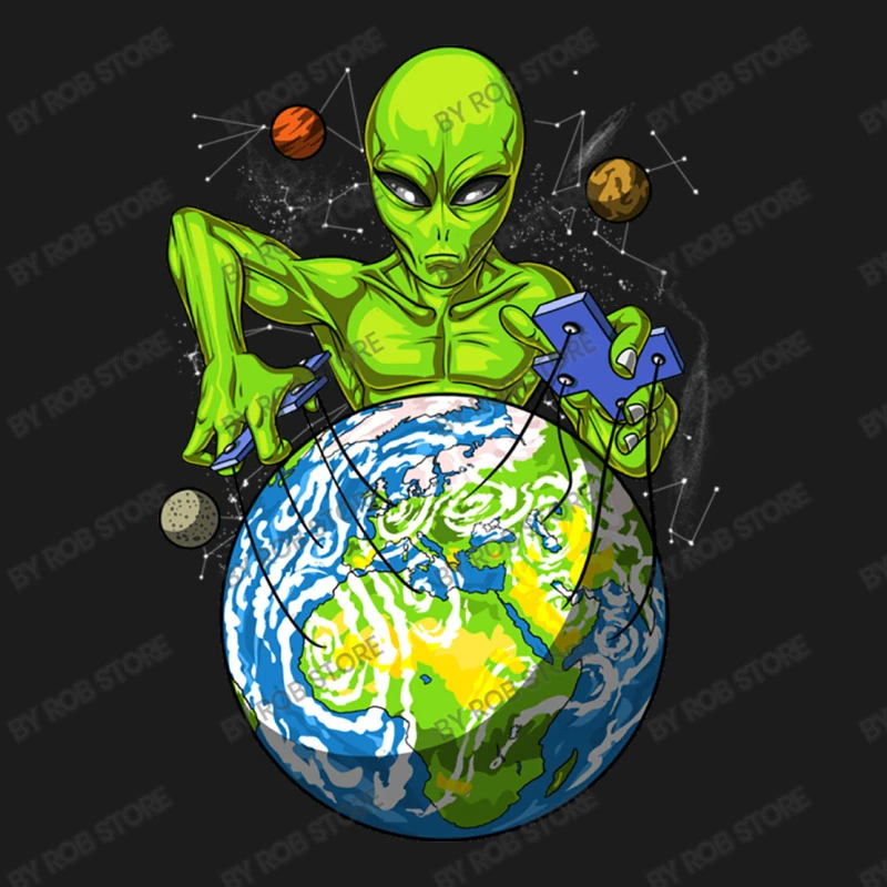 Alien Puppeteer Space Abduction Ufo Hoodie & Jogger Set - Image 4