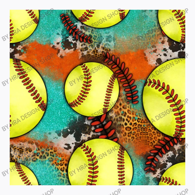 Softball Seamless Pattern T-Shirt - Image 5