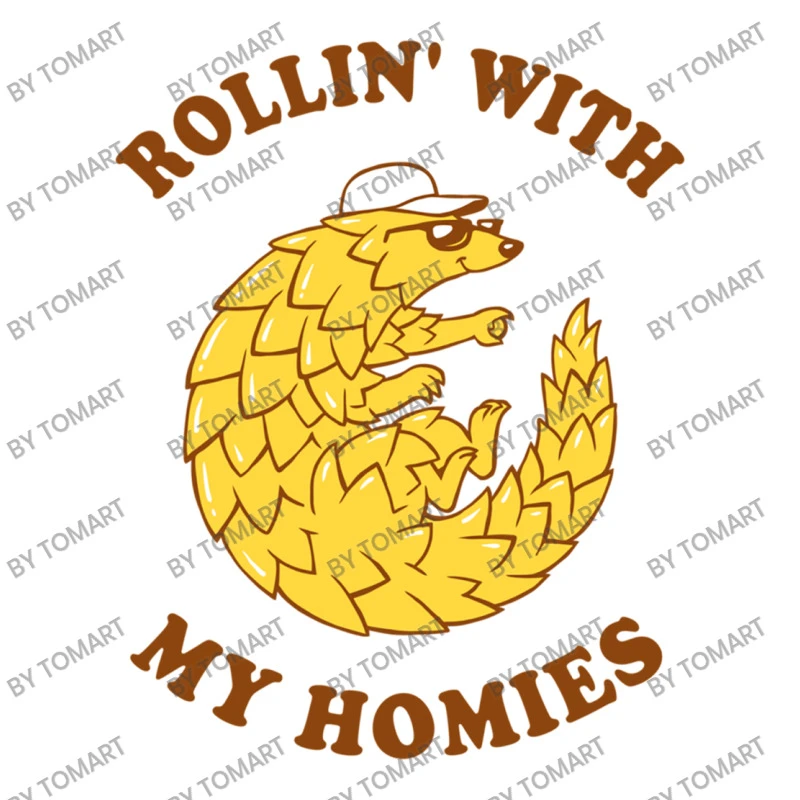 Pangolin Rollin With My Homies Crewneck Sweatshirt - Image 5