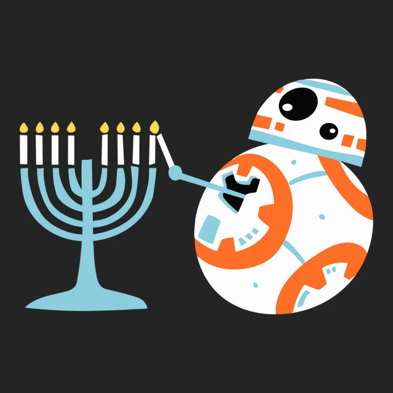 Bb 8 Lighting The Hanukkah Menorah 3/4 Sleeve Shirt - Image 5