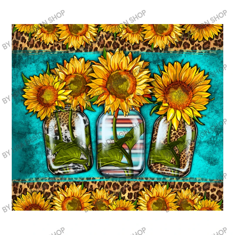 Western Serape Mason Jars Sunflowers Crewneck Sweatshirt - Image 5