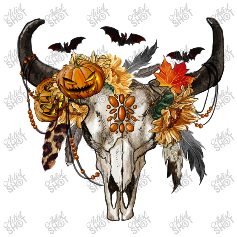 Halloween Bull Skull 3/4 Sleeve Shirt - Image 5