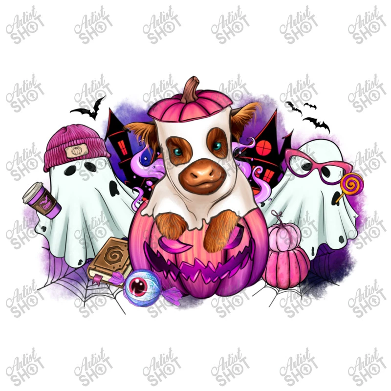 Halloween Ghost Heifer 3/4 Sleeve Shirt - Image 5