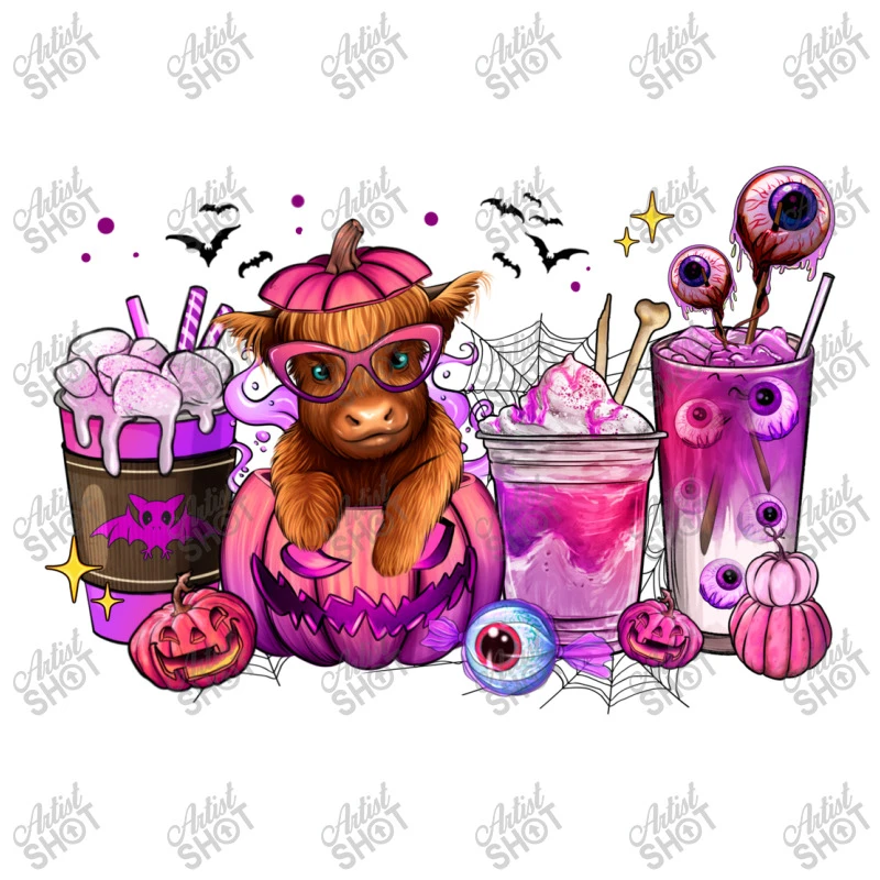 Halloween Heifer Coffee Cups 3/4 Sleeve Shirt - Image 5