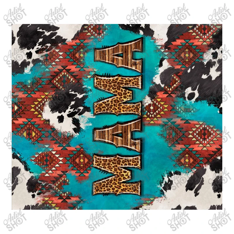 Western Mama With Aztec 3/4 Sleeve Shirt - Image 5