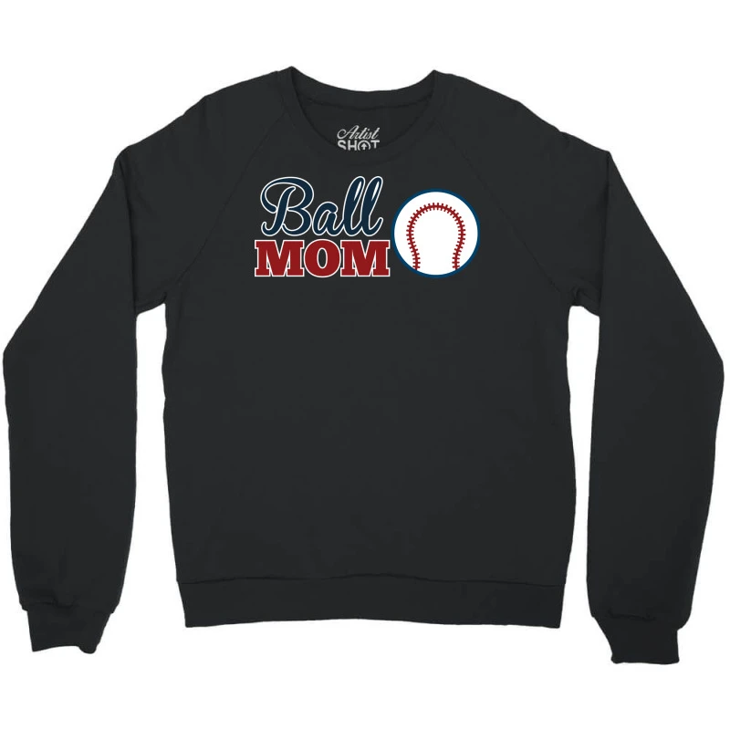 Ball Mom Cute Baseballsoftball Mom Crewneck Sweatshirt - Image 3