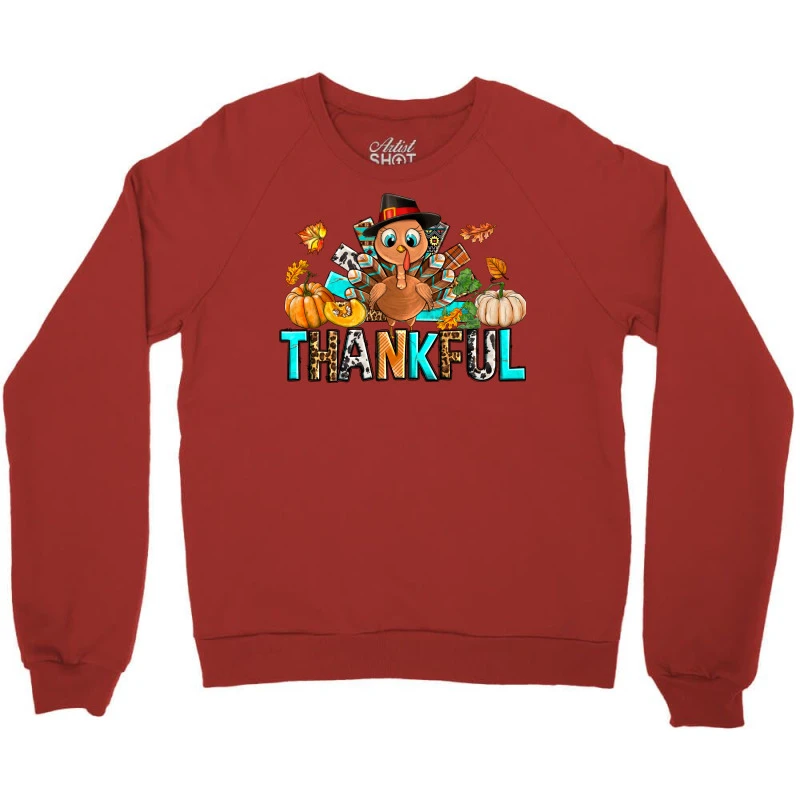Thankful Turkey Pumpkin Crewneck Sweatshirt - Image 3