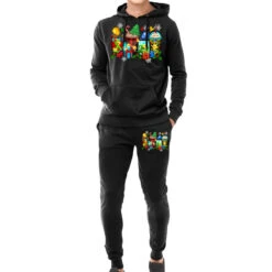 Autism Christmas Coffee Cups Hoodie & Jogger Set