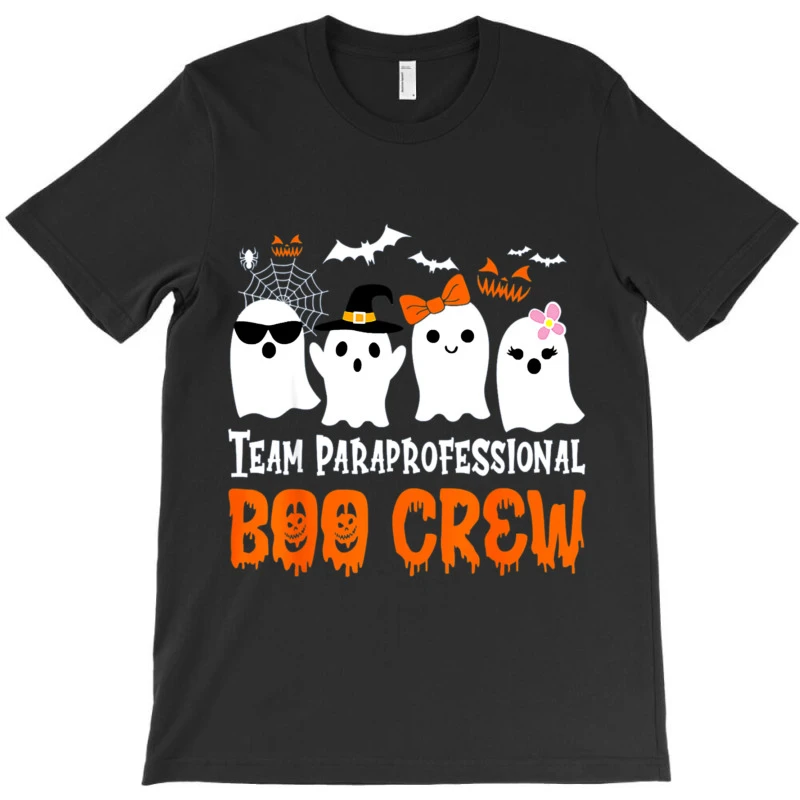Team Paraprofessional Boo Crew Halloween Ghost T-Shirt - Image 3