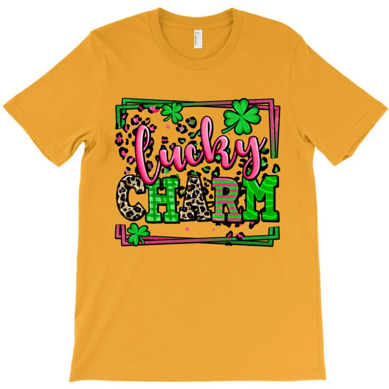 Lucky Charm St Patricks Leopard Frame T-Shirt - Image 3