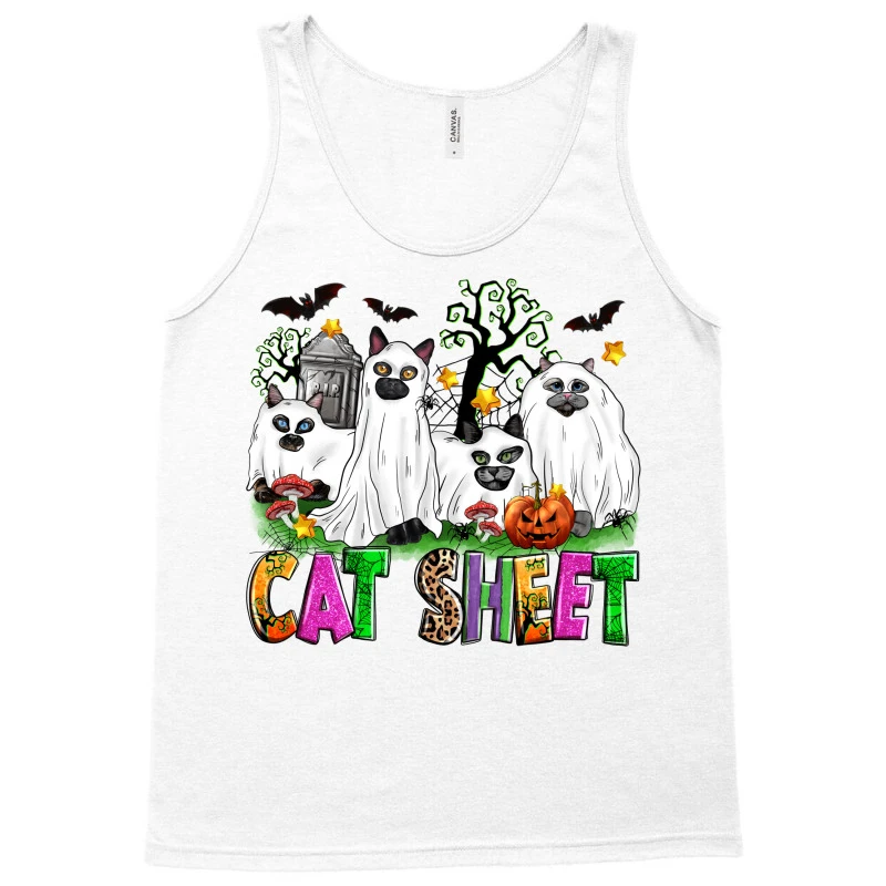Halloween Cat Sheet Tank Top - Image 3