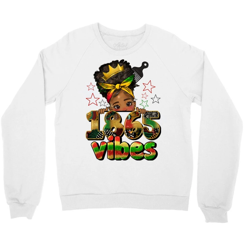 1865 Vibes Afro Peekaboo Girl Crewneck Sweatshirt - Image 3