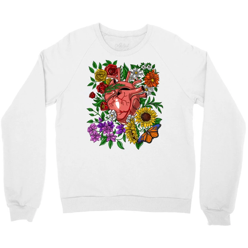 Floral Anatomical Heart Crewneck Sweatshirt - Image 3