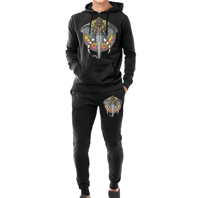 Psychedelic Ganesha Elephant Hoodie & Jogger Set