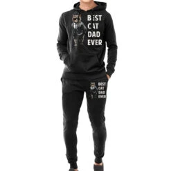 Best Cat Dad Ever Cool Father Cat Daddy Fathers Da Hoodie & Jogger Set