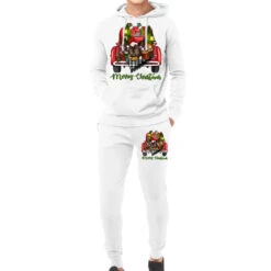 Merry Christmas Farm Truck With Baby Cow Hoodie & Jogger Set
