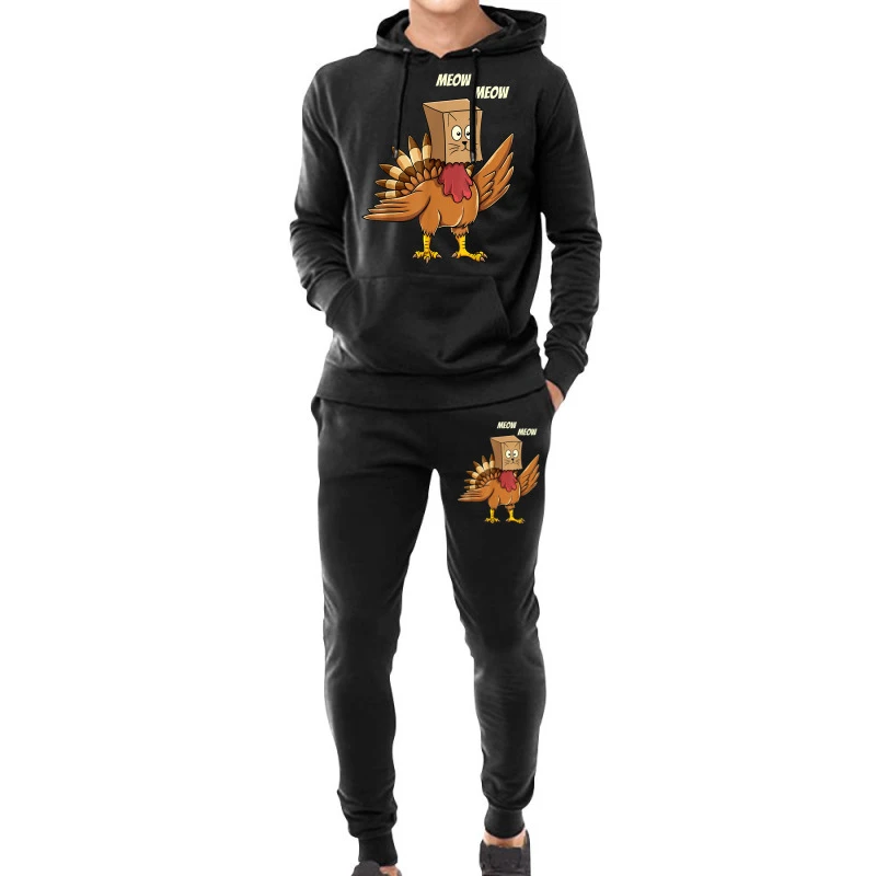 Thanksgiving Turkey Cat Meow Hoodie & Jogger Set