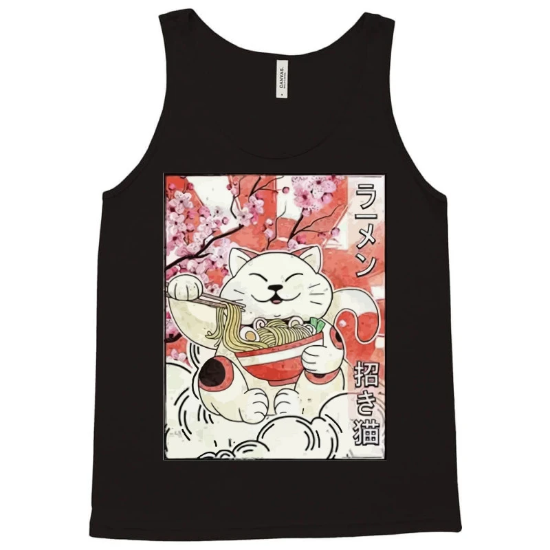 Japanese Noodles Maneki Neko Tank Top - Image 3