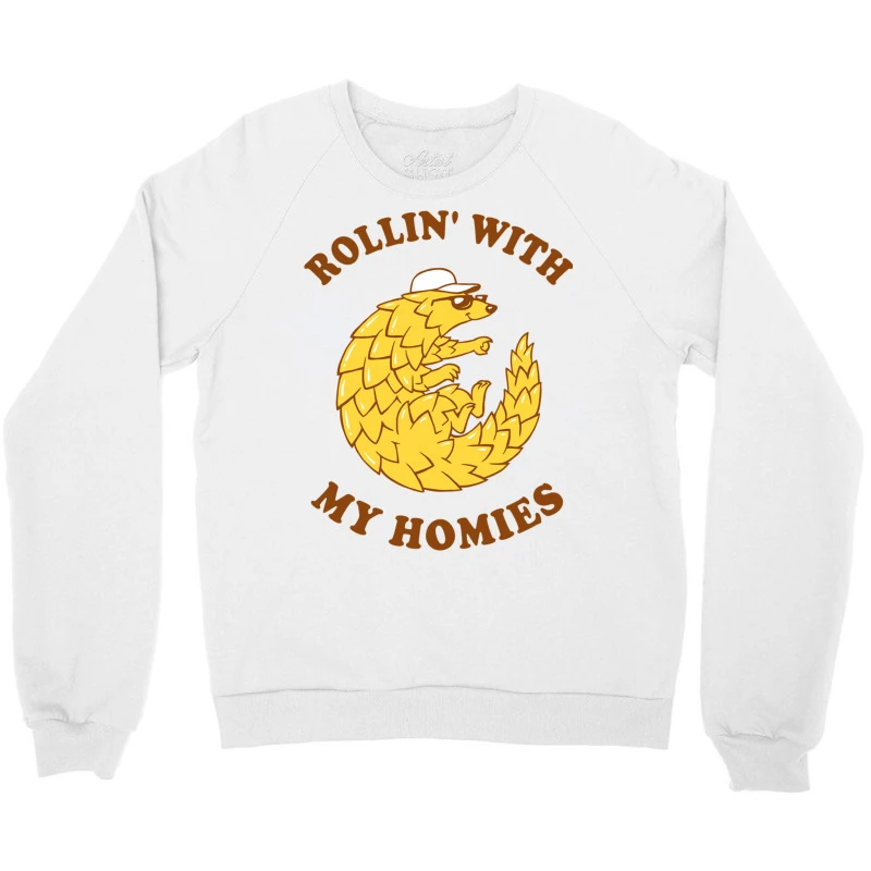 Pangolin Rollin With My Homies Crewneck Sweatshirt - Image 3