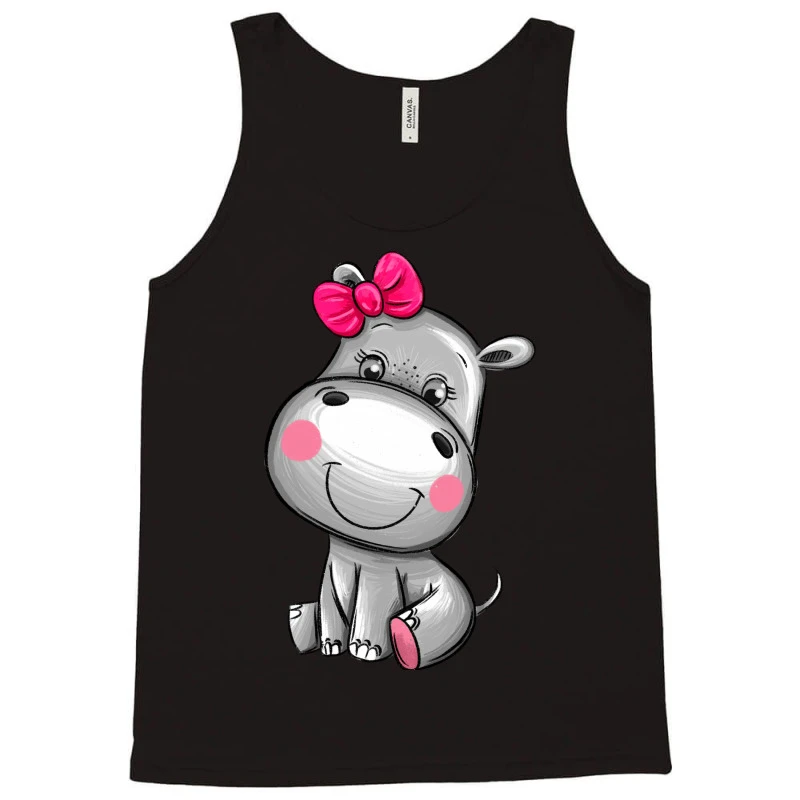 Cute Hippopotamus Tank Top - Image 3