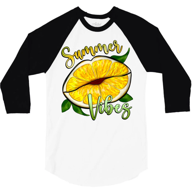 Summer Vibes Lemon 3/4 Sleeve Shirt - Image 3