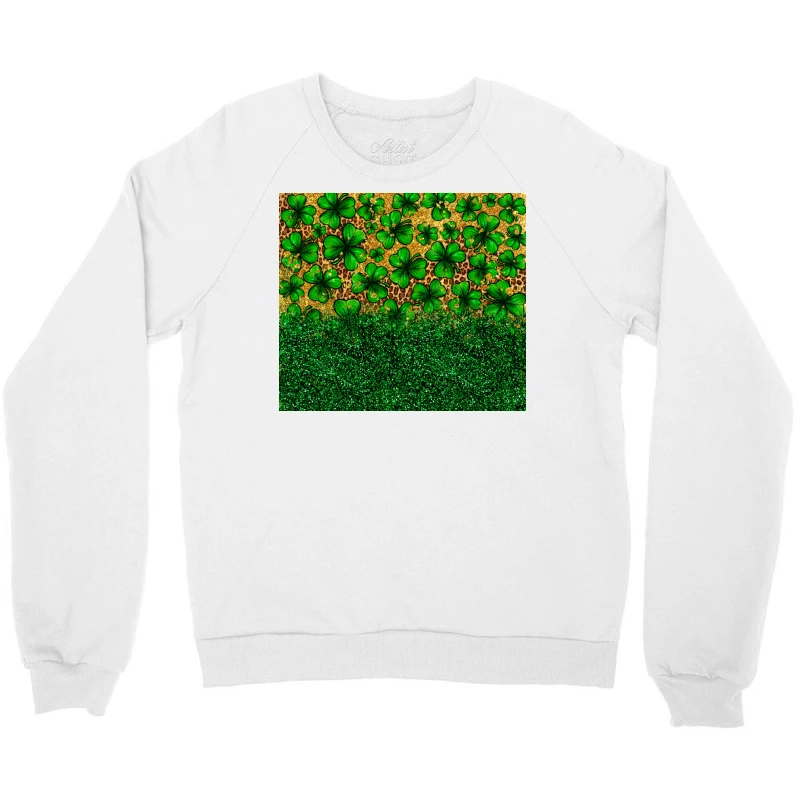 St. Patrick's Day Shamrocks Leopard Crewneck Sweatshirt - Image 3