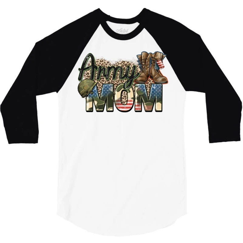 Army Mom 3/4 Sleeve Shirt - Image 3
