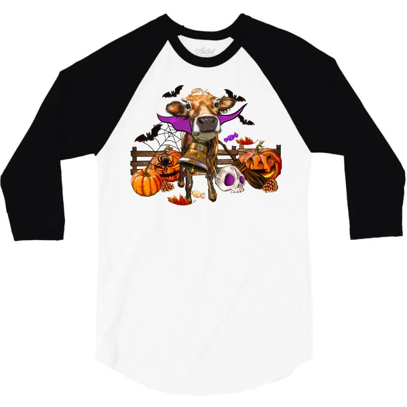 Heifer Cow Halloween 3/4 Sleeve Shirt - Image 3