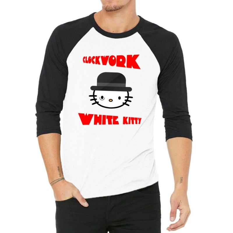 Clockwork White Kitty 3/4 Sleeve Shirt