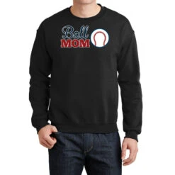 Ball Mom Cute Baseballsoftball Mom Crewneck Sweatshirt