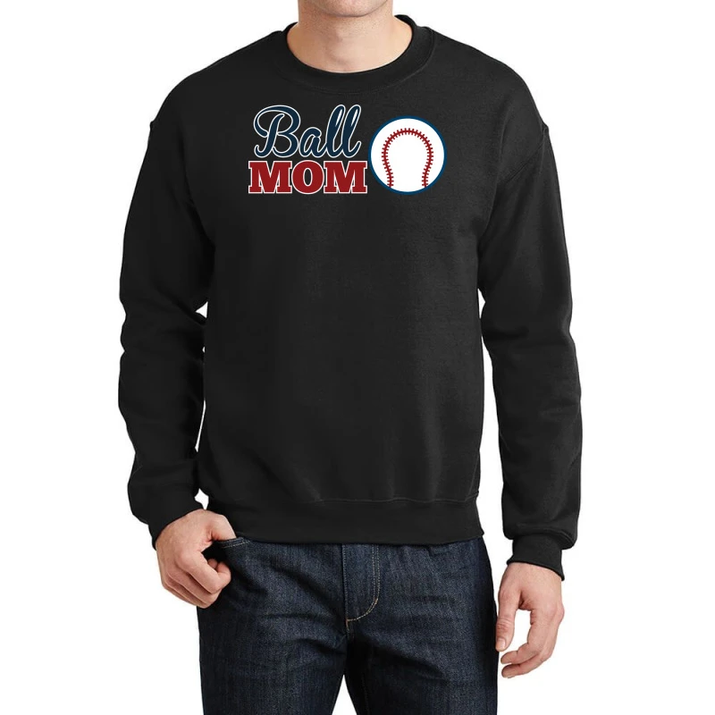 Ball Mom Cute Baseballsoftball Mom Crewneck Sweatshirt