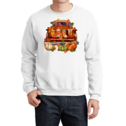Fall Coffee Cups On Truck Crewneck Sweatshirt