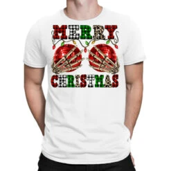 Merry Christmas Skeleton Hands Boobs T-Shirt