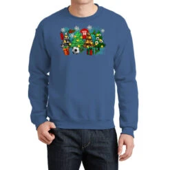 Christmas Trees With Soccer Crewneck Sweatshirt