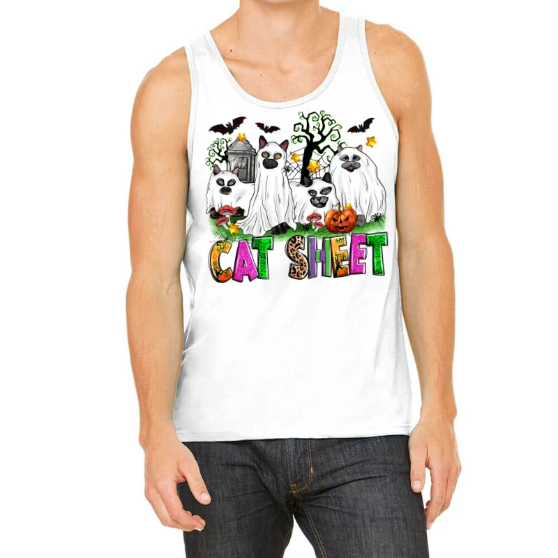 Halloween Cat Sheet Tank Top