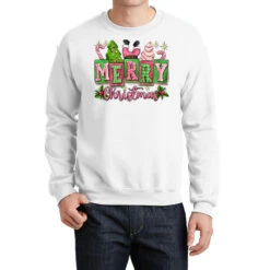 Pink Christmas Vibes Crewneck Sweatshirt