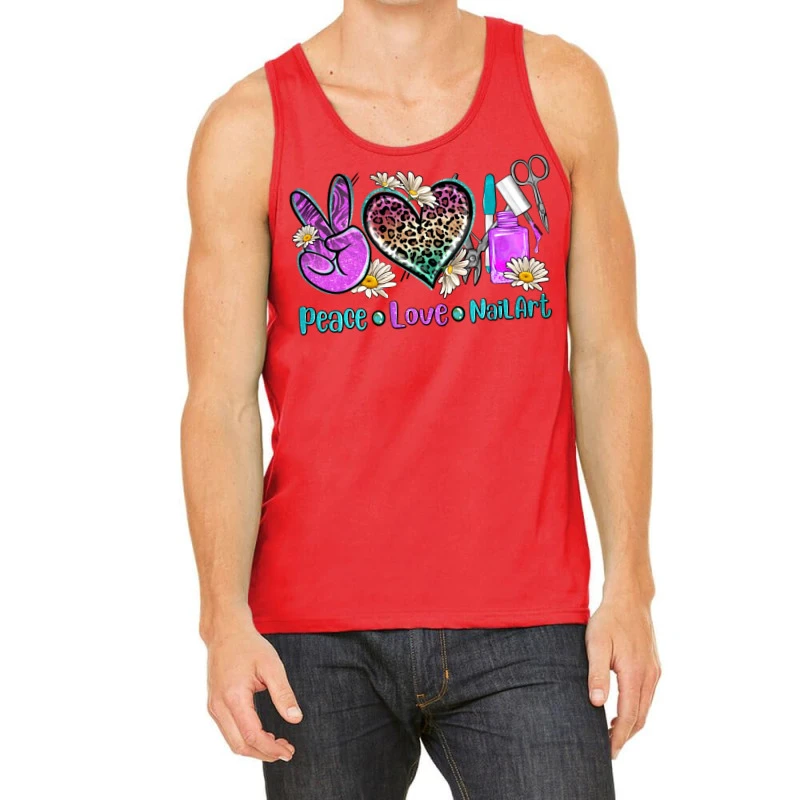 Peace Love Nail Art Tank Top
