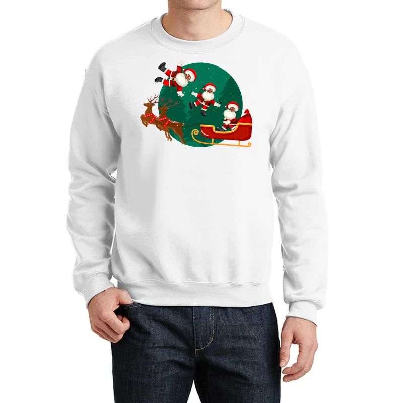 Black Man Santa Claus Christmas Crewneck Sweatshirt