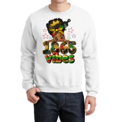 1865 Vibes Afro Peekaboo Girl Crewneck Sweatshirt