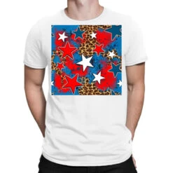 4th Of July Leopard Stars Seamless Digital Paper T-Shirt