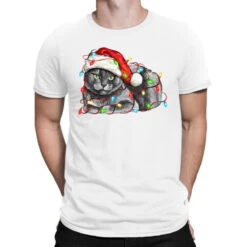 Christmas Russian Blue Cat T-Shirt