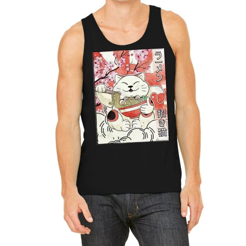 Japanese Noodles Maneki Neko Tank Top