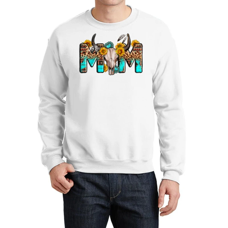 Western Bull Skull Mom Crewneck Sweatshirt