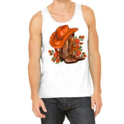 Orange Cowgirl And Roses Tank Top