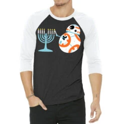Bb 8 Lighting The Hanukkah Menorah 3/4 Sleeve Shirt
