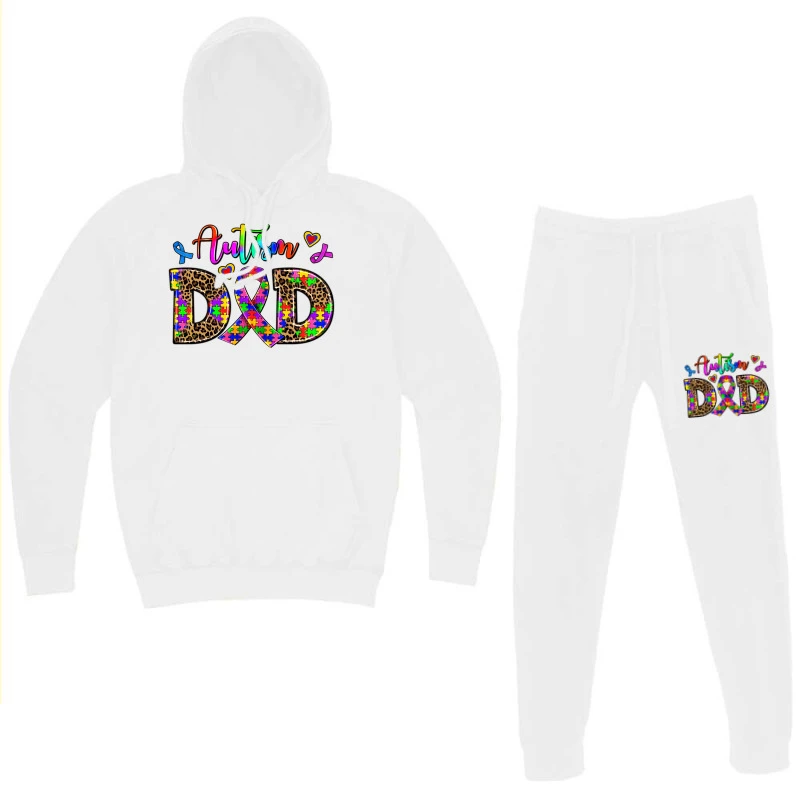 Rainbow Colors Autism Dad Hoodie & Jogger Set - Image 3