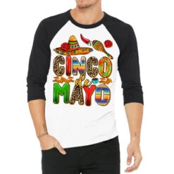Cinco De Mayo 3/4 Sleeve Shirt
