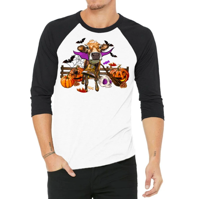 Heifer Cow Halloween 3/4 Sleeve Shirt