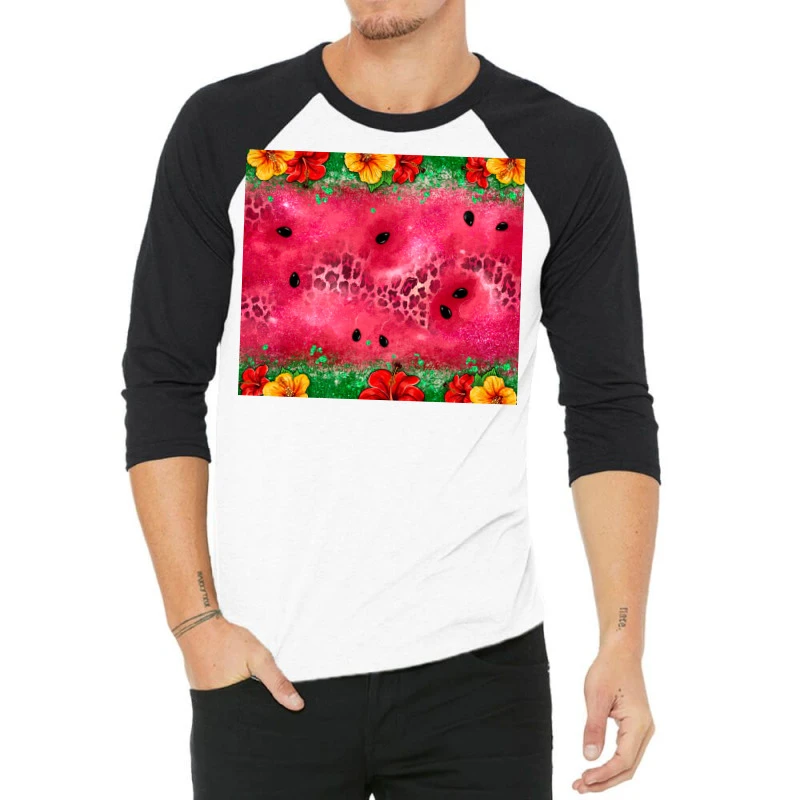 Watermelon Leopard 3/4 Sleeve Shirt